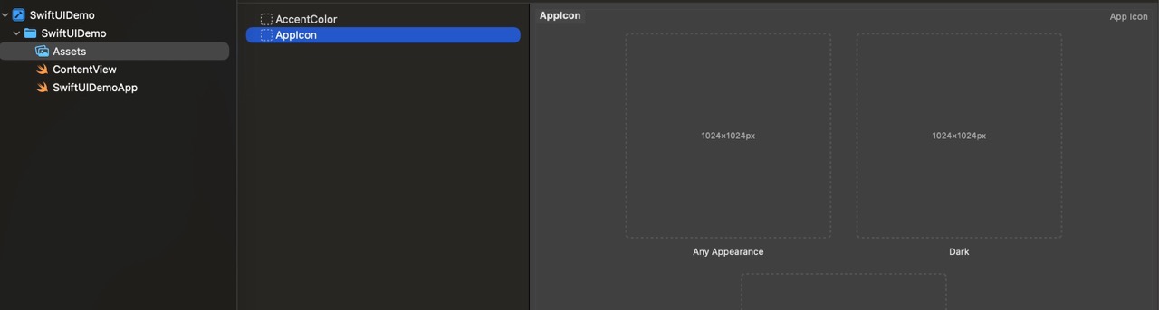 Xcode AppIcon ekrani